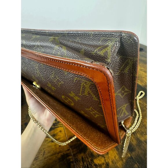 Louis‎ Vuitton Vintage Bag Pochette Dame Clutch Brown Monogram - Picture 14 of 16